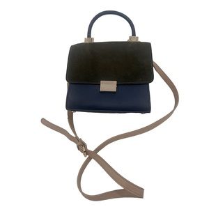 ZARA | mini crossbody blue and green w silver hardware